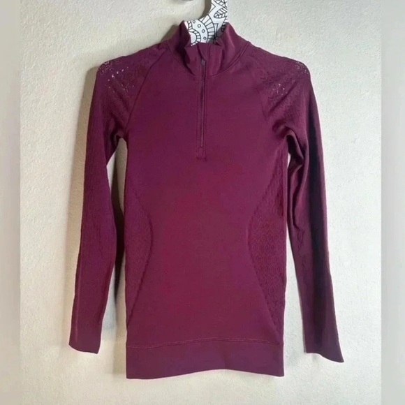 Lululemon Reveal 1/2 Zip Mindful Motion Deep Ruby size 6 - Picture 2 of 5